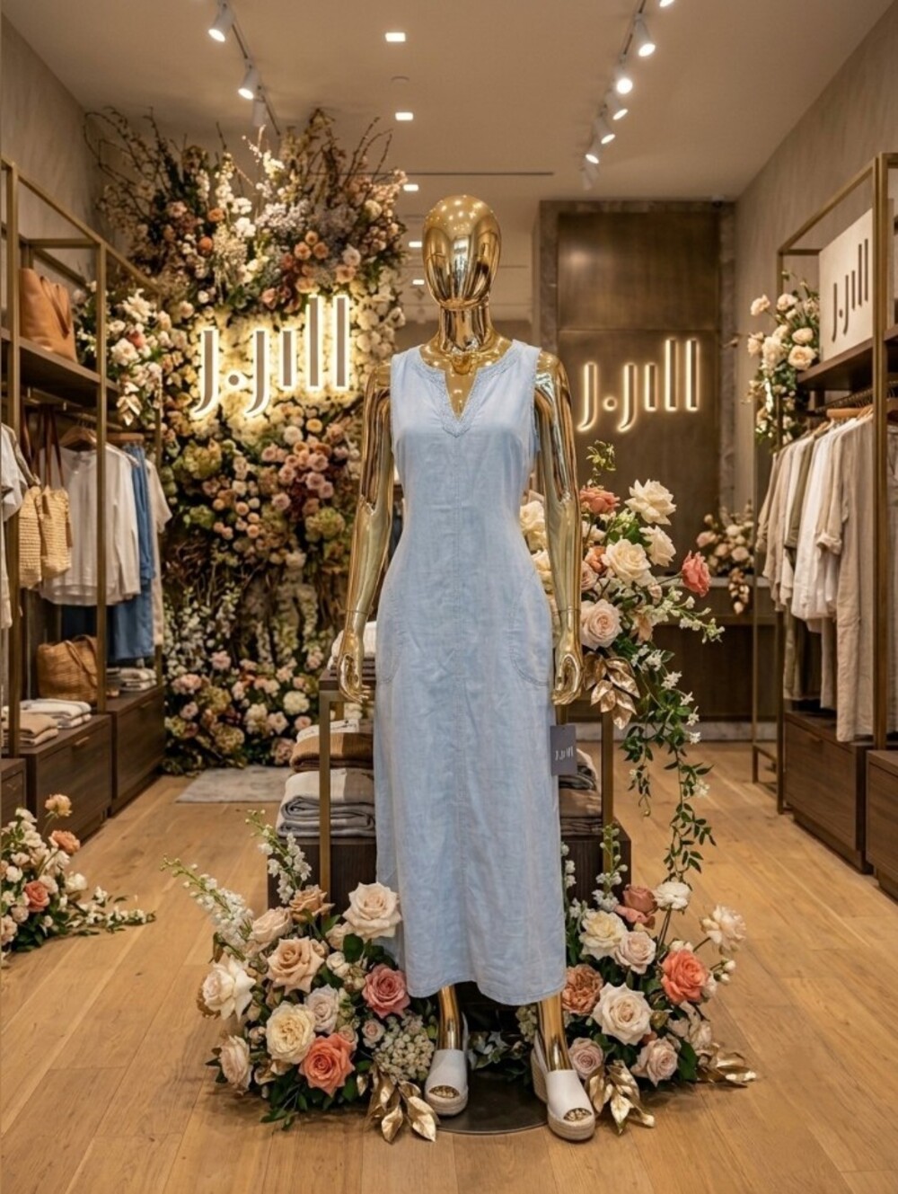 All Denim White Wash Maxi Dress With Pockets ⭐